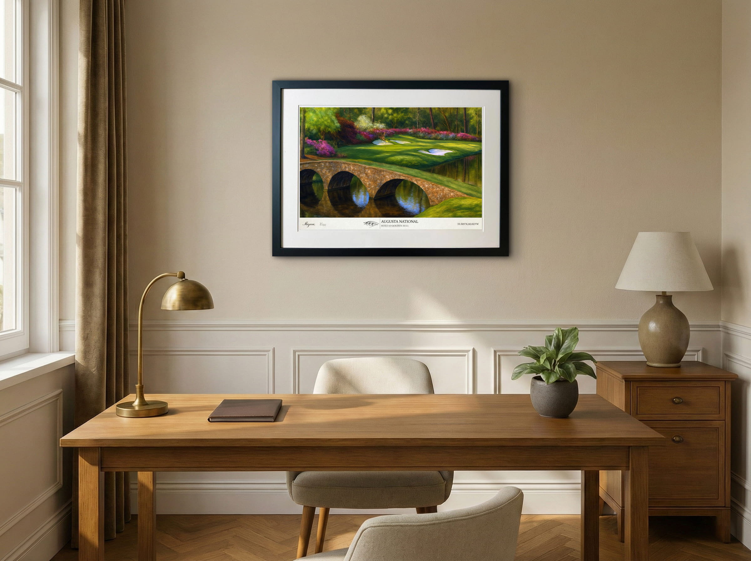 70×50cm large framed Masters Augusta National edition detail